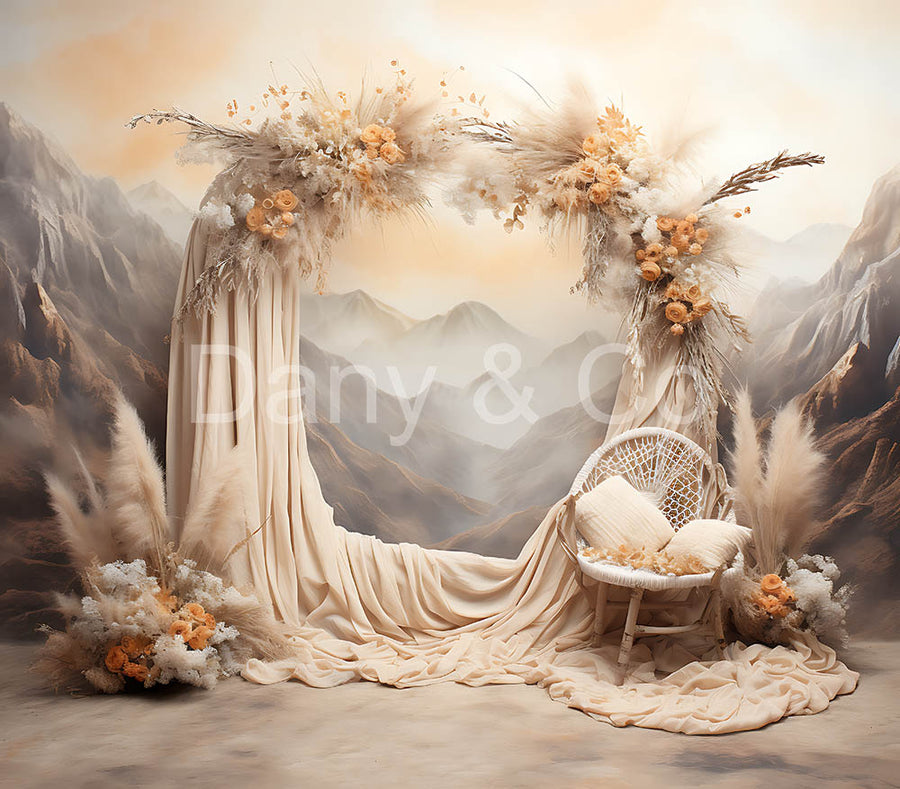 Avezano Boho Arch Digital Backdrop Designed By Elegant Dreams