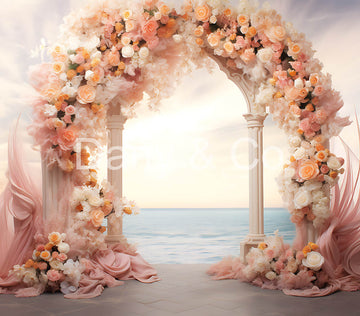 Avezano Wedding Flower Arch Digital Backdrop Designed By Elegant Dreams