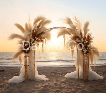 Avezano Seaside Beach Bohemian Arch Digital Backdrop Designed By Elegant Dreams