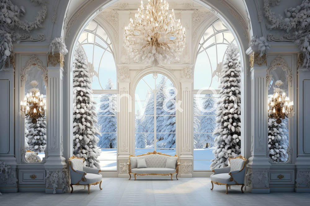 Avezano Christmas Living Room Digital Backdrop Designed By Elegant Dreams