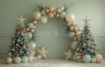 Avezano Christmas Tree and Balloon Arch Backdrop Designed By Danyelle Pinnington