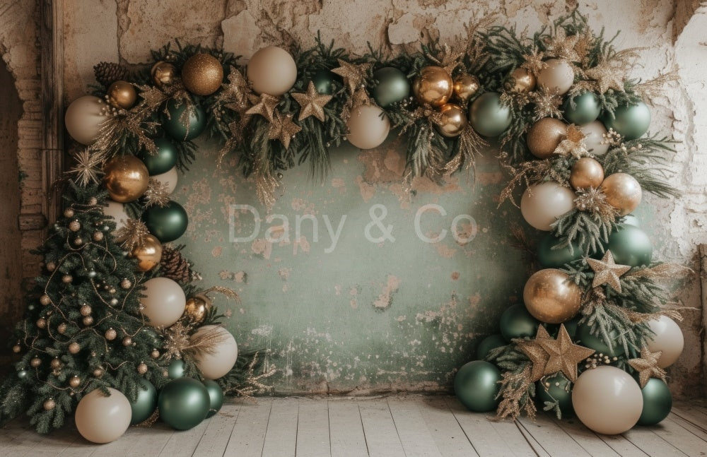 Avezano Retro Walls and Christmas Balloon Arches Backdrop Designed By Danyelle Pinnington