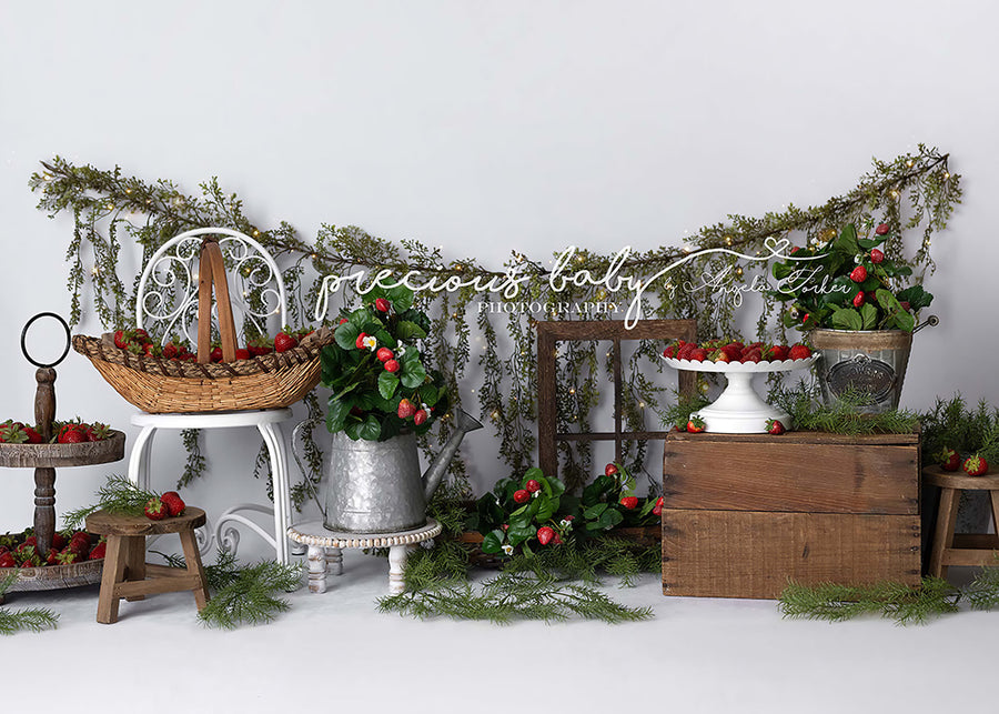 Avezano Spring Strawberry Fruit Bowl Photography Backdrop Designed By Angela Forker