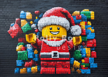 Avezano Santa Claus Brick Painting Wall Photography Backdrop Designed By Polly Ro Design