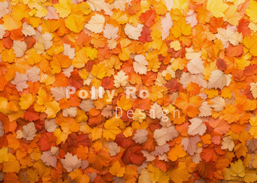 Avezano Autumn Maple Leaf Ground Photography Backdrop Designed By Polly Ro Design