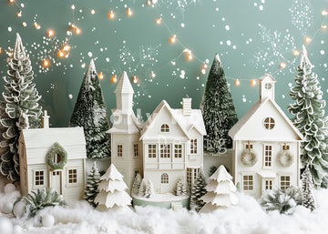 Avezano Christmas White House Model Photography Backdrop Designed By Polly Ro Design