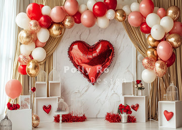 Avezano Valentine's Day love Balloons Photography Backdrop Designed By Polly Ro Design