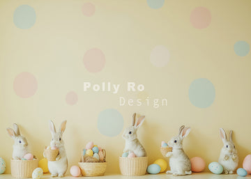 Avezano The Easter Bunny and the Eggs Photography Backdrop Designed By Polly Ro Design