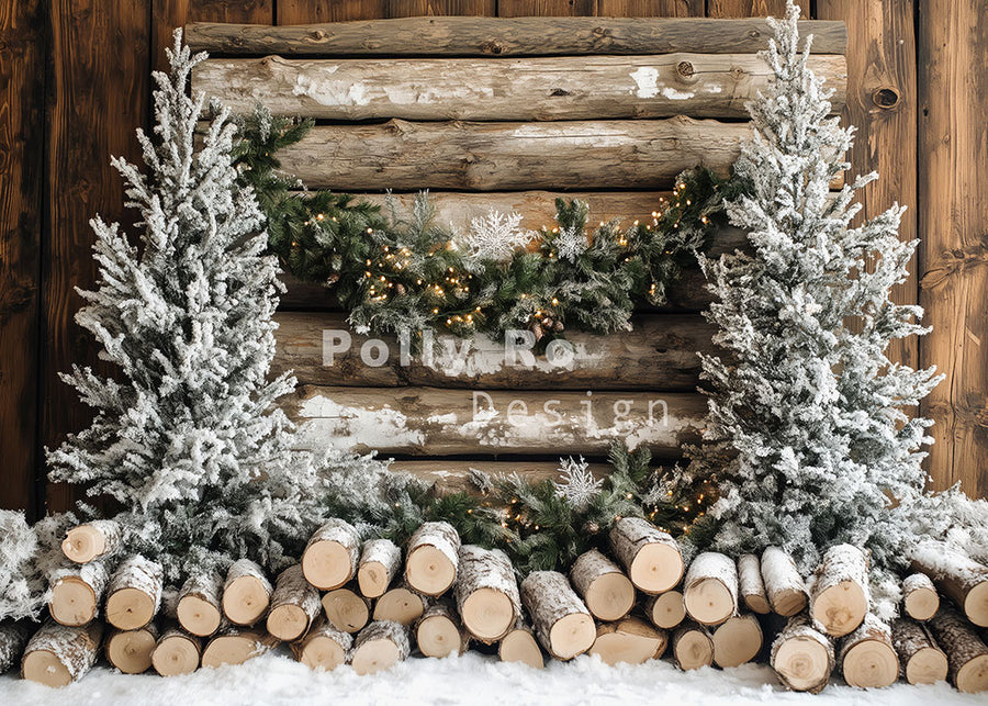 Avezano Winter Snowwood Photography Backdrop Designed By Polly Ro Design