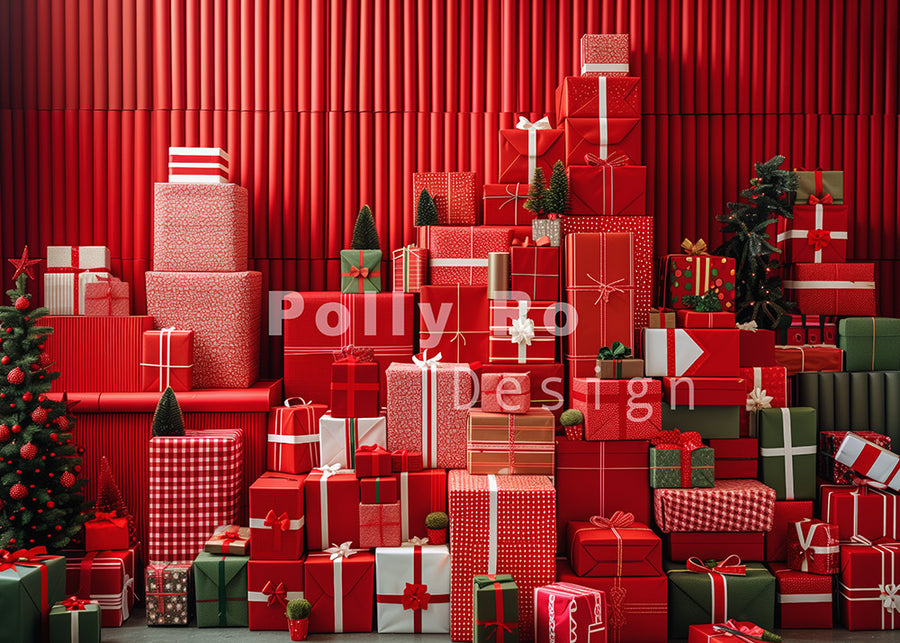 Avezano Delicate Red Packaging Gift Box Photography Backdrop Designed By Polly Ro Design