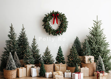 Avezano Little Green Christmas Tree Photography Backdrop Designed By Polly Ro Design