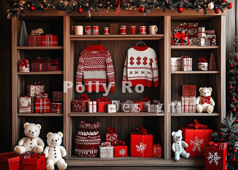 Avezano Christmas Clothes and Presents Photography Backdrop Designed By Polly Ro Design