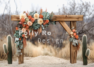 Avezano Wooden Frame and Flowers Backdrop Designed By Polly Ro Design