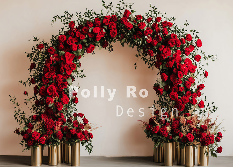 Avezano Valentine's Day Rose Arch Backdrop Designed By Polly Ro Design