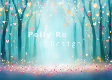 Avezano Valentine's Day Love Forest Backdrop Designed By Polly Ro Design