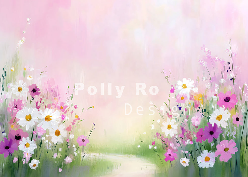 Avezano Art Paint Flowers Photography Backdrop Designed By Polly Ro Design