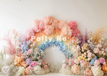 Avezano Bohemian Colorful Flower Arch Photography Backdrop Designed By Polly Ro Design