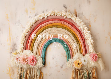 Avezano Bohemian Woven Rainbow Photography Backdrop Designed By Polly Ro Design