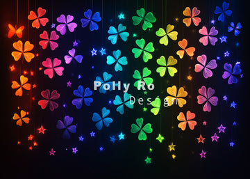 Avezano Colorful Four-leaf Clover Photography Backdrop Designed By Polly Ro Design