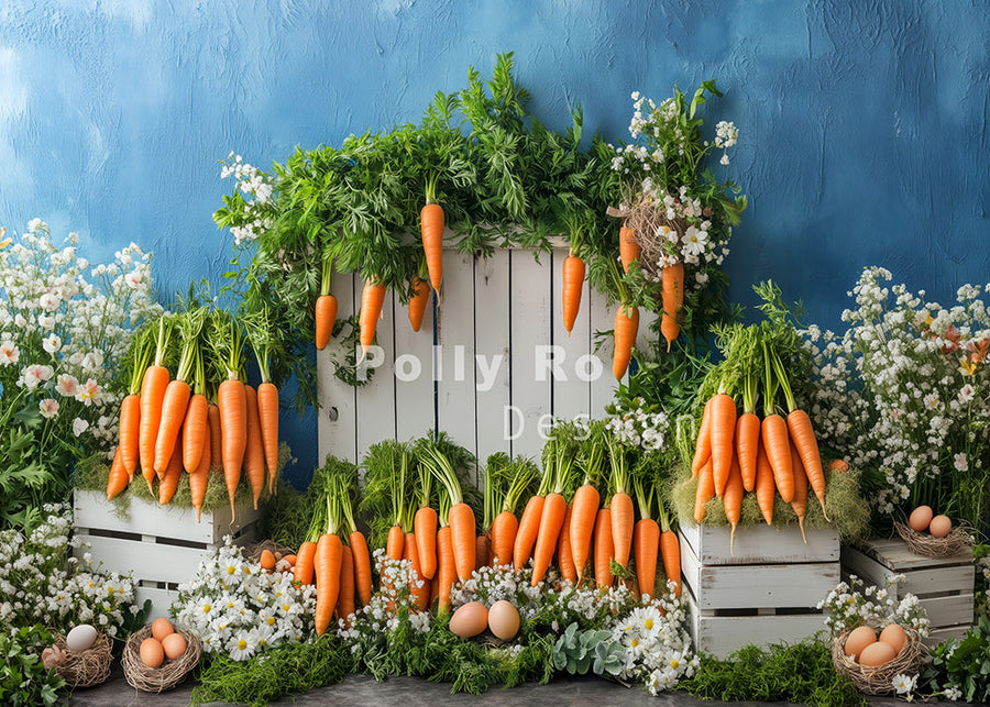 Avezano Easter Carrot  Photography Backdrop Designed By Polly Ro Design