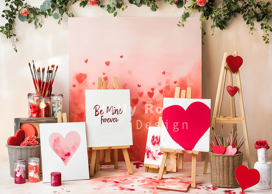 Avezano Valentine's Day Studio Photography Backdrop Designed By Polly Ro Design