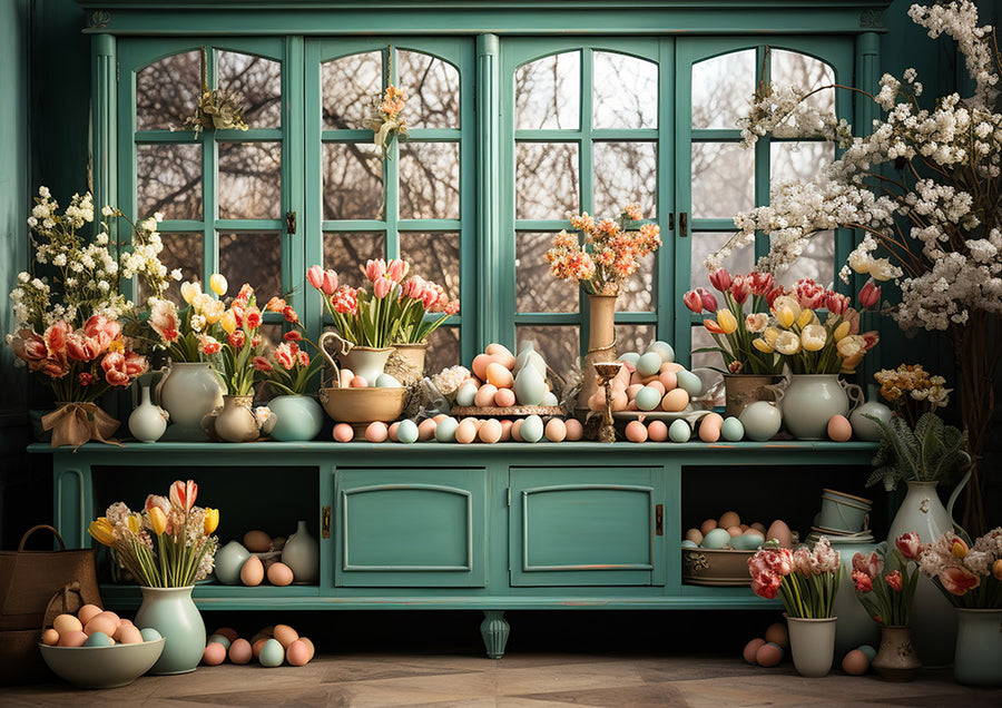 Avezano Easter Flower Room Photography Backdrop Room Set