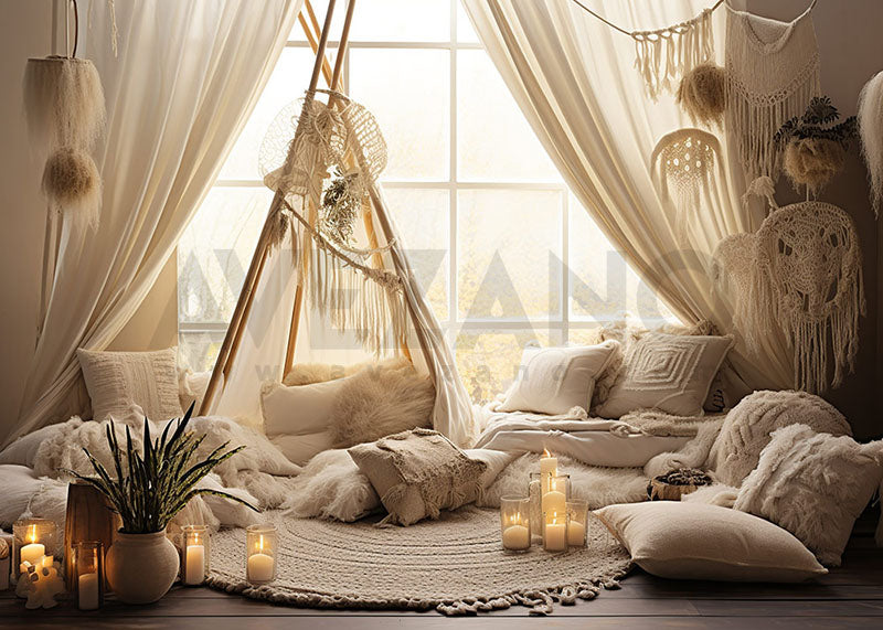 Avezano Bohemian Tent Boho Style Room Photography Background