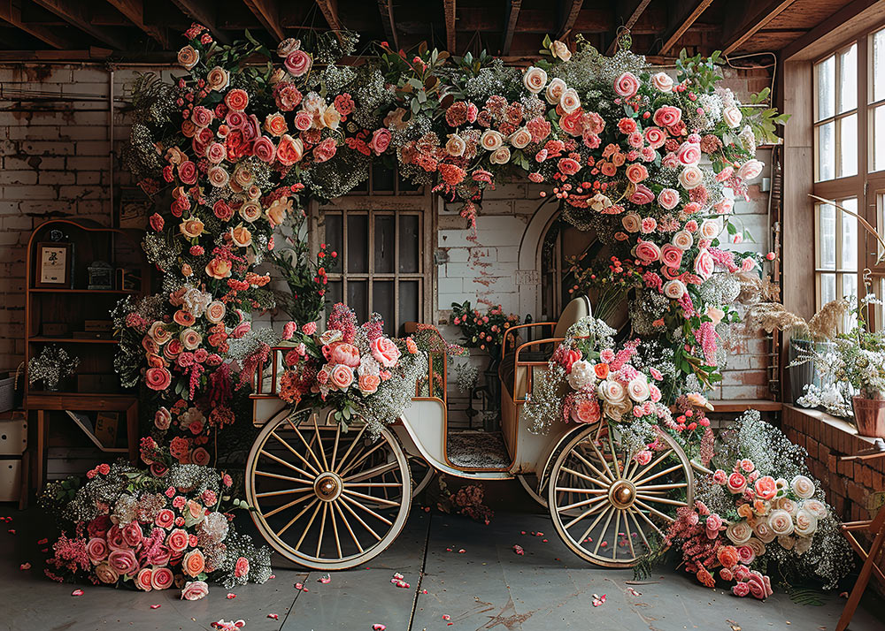 Avezano Spring Flower Arch Cottage Photography Backdrop