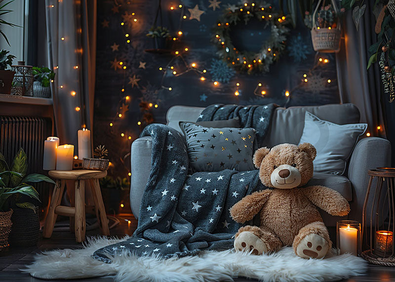 Avezano Sofa and Teddy Bear Party Birthday Photography Background