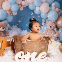 Avezano Blue Balloon Arch and Teddy Bear Photography Background