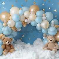 Avezano Blue Balloon Arch and Teddy Bear Photography Background