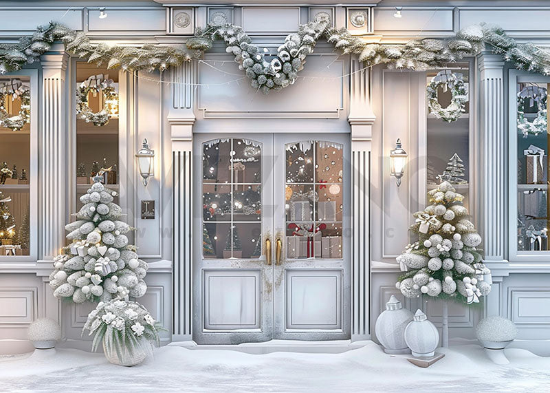 Avezano Winter Christmas White Shop Photography Backdrop