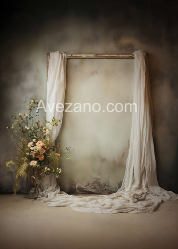 Avezano Bohemian Frame and Flower Photography Backdrop