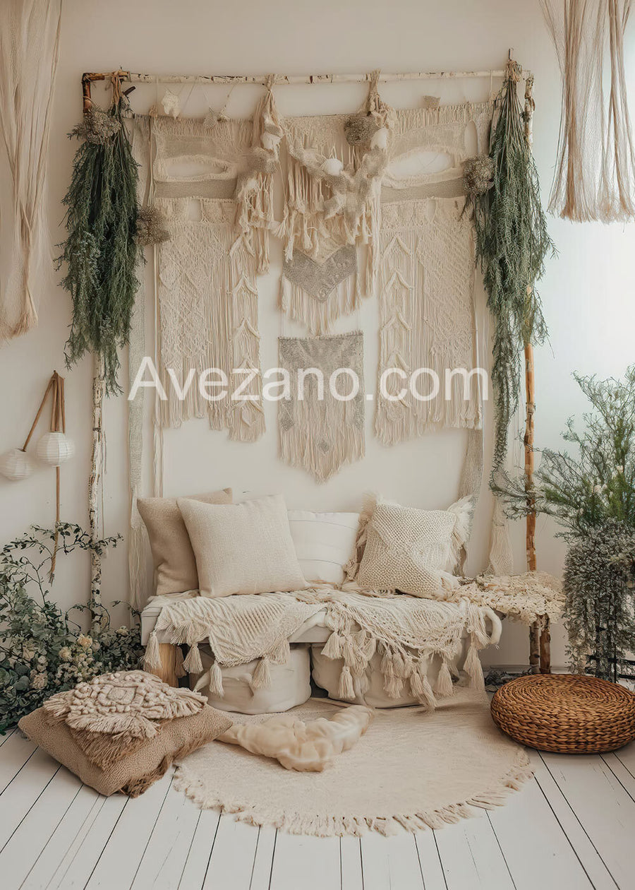 Avezano Bohemian Home and Sofa Photography Backdrop