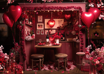 Avezano Valentine's Day Romantic House Photography Backdrop