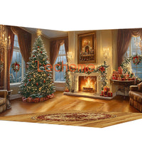 Avezano Christmas fireplace Backdrop Scene Room Set By Lecheme Ruby Gu