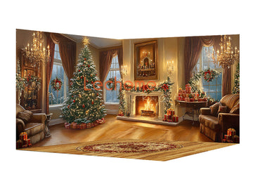 Avezano Christmas fireplace Backdrop Scene Room Set By Lecheme Ruby Gu