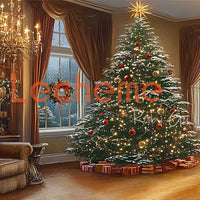 Avezano Windows and a Big Christmas Tree Photography Backdrop By Lecheme Ruby Gu