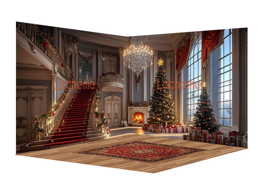 Avezano Christmas Living Room Red Staircase Room Set By Lecheme Ruby Gu