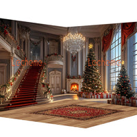 Avezano Christmas Living Room Red Staircase Room Set By Lecheme Ruby Gu