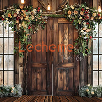 Avezano Wooden Doors and Flower Backdrop Scene Room Set By Lecheme Ruby Gu