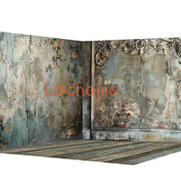 Avezano Cracked Walls and Roses Backdrop Scene Room Set By Lecheme Ruby Gu