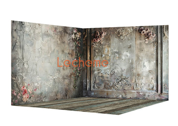 Avezano Retro Walls and Roses Backdrop Scene Room Set By Lecheme Ruby Gu