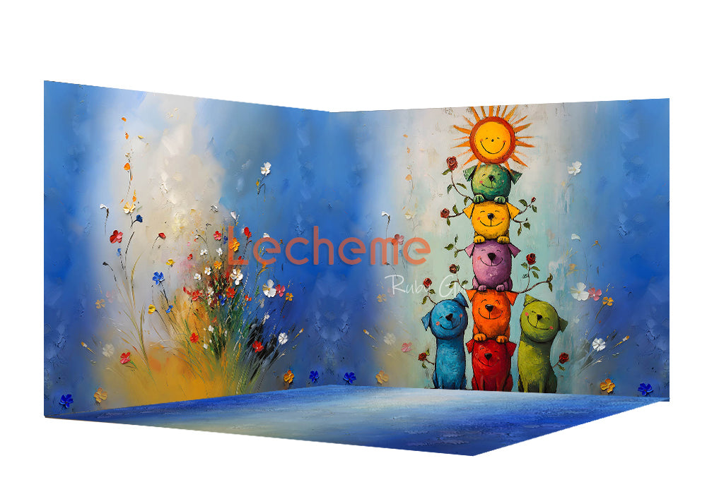 Avezano Wall Painting Puppy Backdrop Scene Room Set By Lecheme Ruby Gu