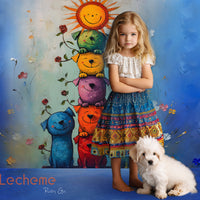 Avezano Cute Wall Painting Puppy Photography Backdrop By Lecheme Ruby Gu