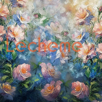 Avezano Vintage oil Painting Flowers Photography Backdrop By Lecheme Ruby Gu