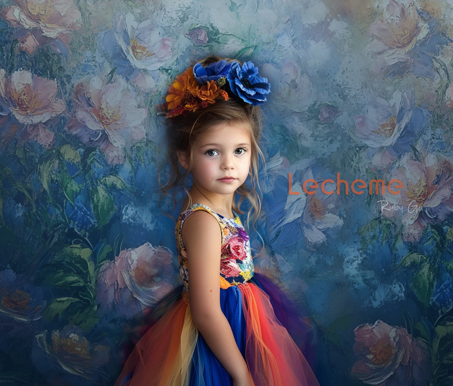 Avezano Vintage oil Painting Flowers Photography Backdrop By Lecheme Ruby Gu