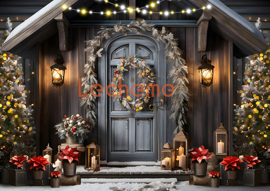 Avezano Christmas House Door Photography Backdrop By Lecheme Ruby Gu