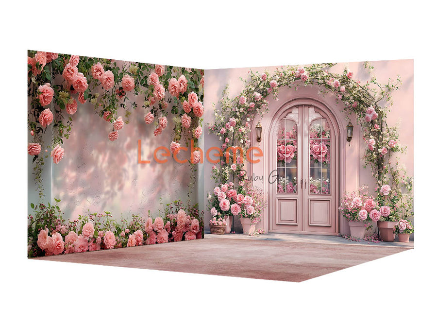 Avezano Rose Wall and Florist Backdrop Scene Room Set By Lecheme Ruby Gu