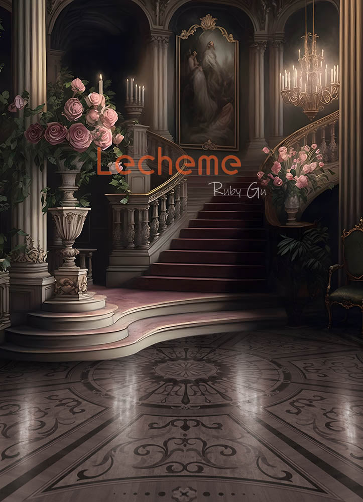 Avezano Princess Room Staircase Photography Backdrop By Lecheme Ruby Gu